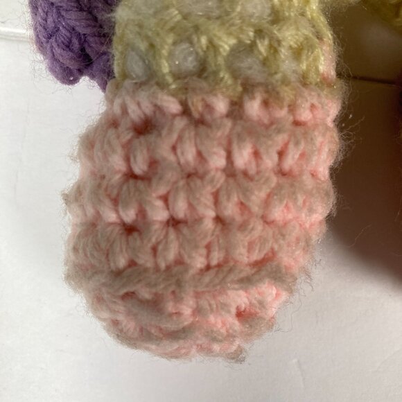 Vintage Strawberry Shortcake & Friends 2 Handmade Crocheted Yarn Dolls w/ Hats - Picture 10 of 11